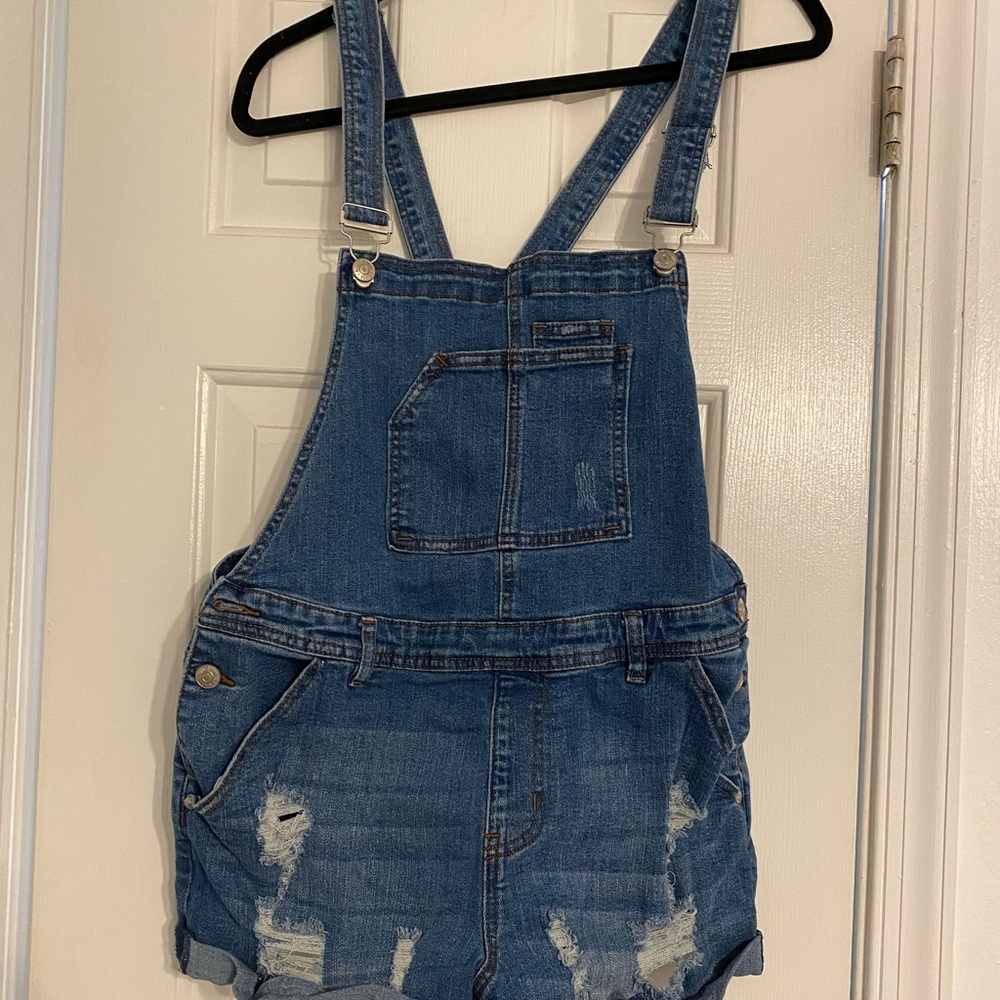 Distressed jean jumper